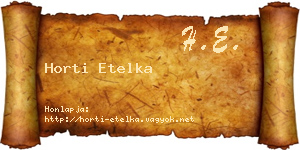 Horti Etelka névjegykártya